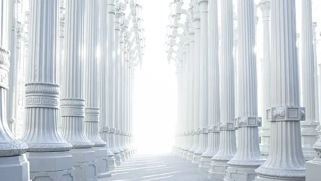 Angelic pillars of heaven and white light