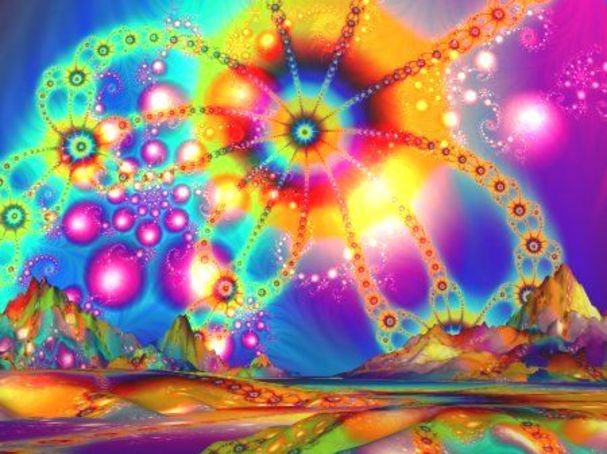 psychedelic visions with DMT and fractals to activate third eye