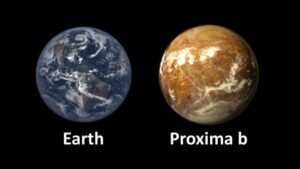 Proxima b and Earth 